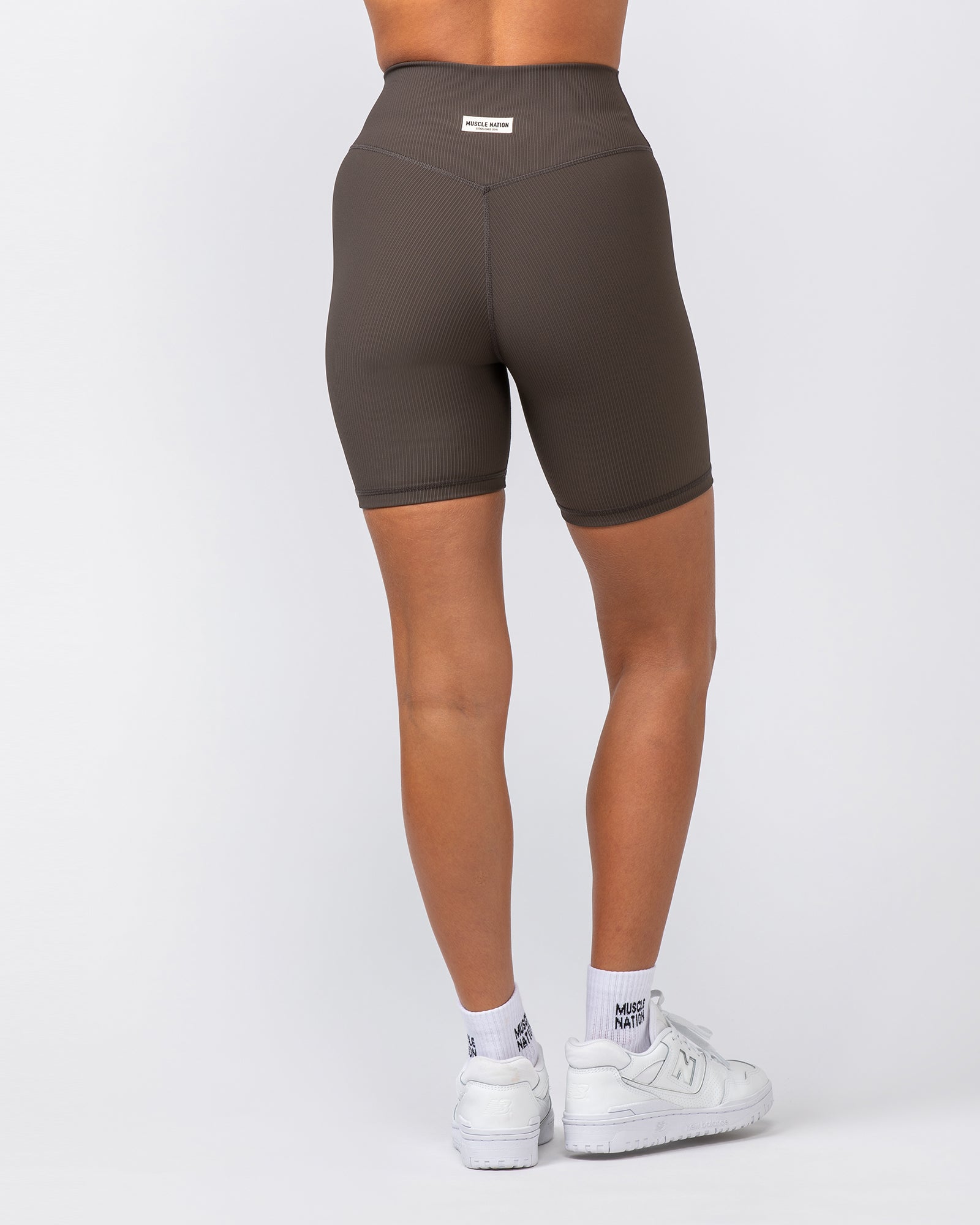 Zero Rise Rib Bike Shorts - Deep Brown-Shorts-XXS-062419DEPBRN-XXS-MNAPPRL31614-3-Muscle Nation