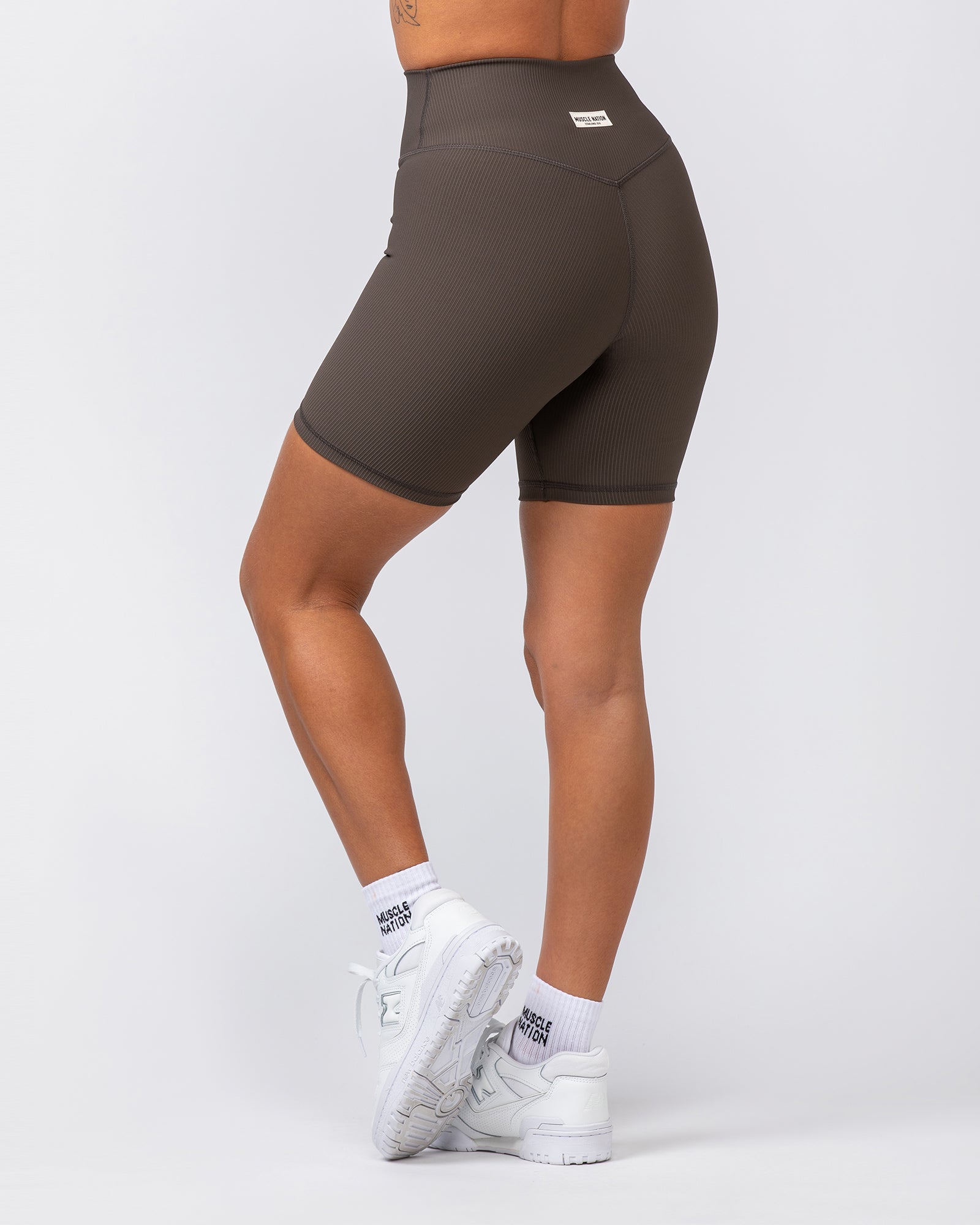 Zero Rise Rib Bike Shorts - Deep Brown-Shorts-XXS-062419DEPBRN-XXS-MNAPPRL31614-4-Muscle Nation