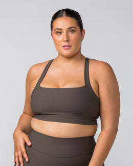 Rebound Rib Bra - Deep Brown-Sports Bras-XS-062418DEPBRN-XS-MNAPPRL31590-1-Muscle Nation