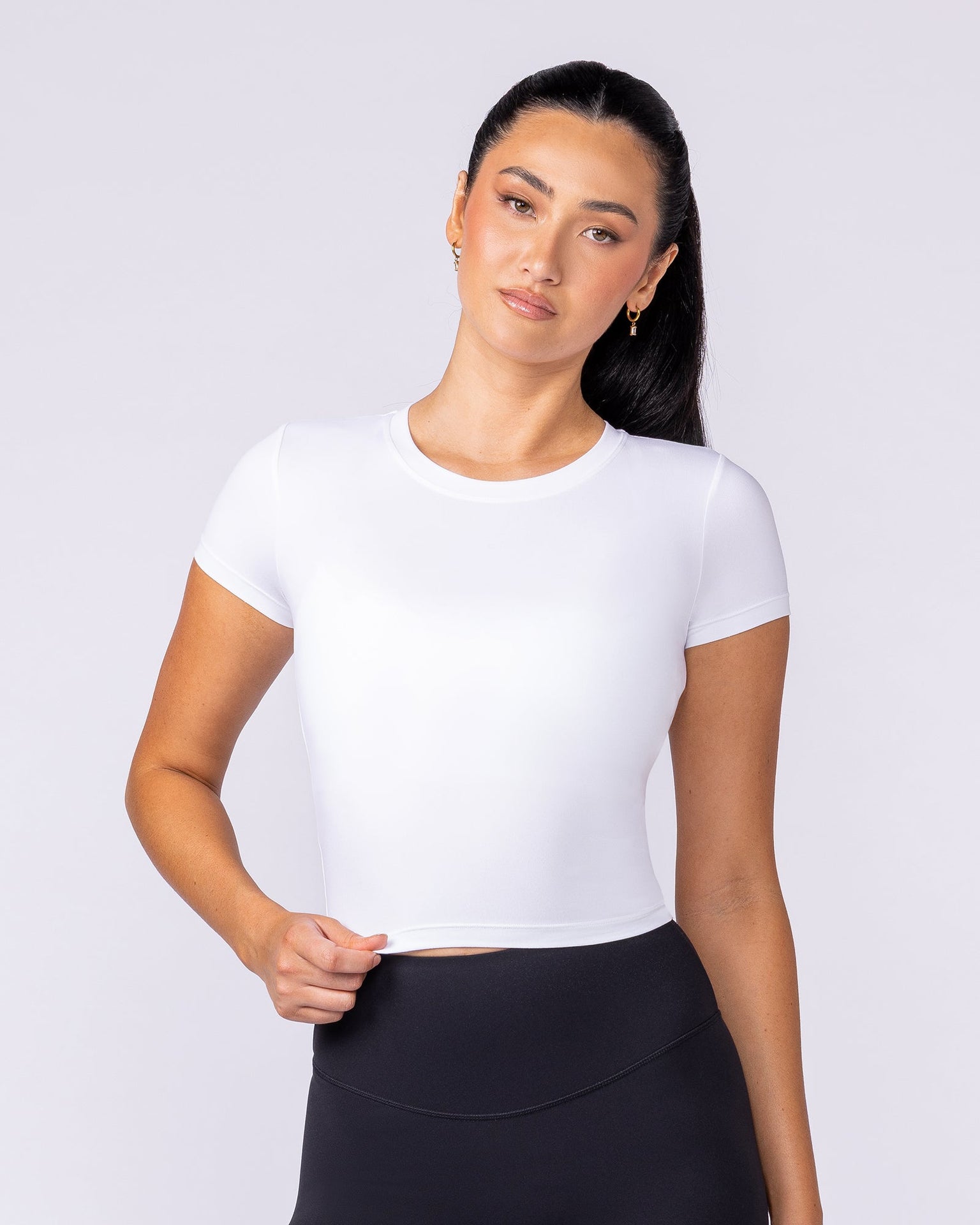 Essential Cropped Tee - White-Tops-XXS-112534WHT-XXS-MNAPPRL44743-1-Muscle Nation