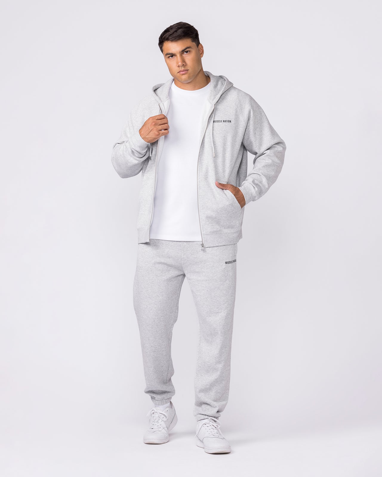 Essential Trackies - Grey Marl-Bottoms-S-042638GRYMRL-S-MNAPPRL50420-7-Muscle Nation