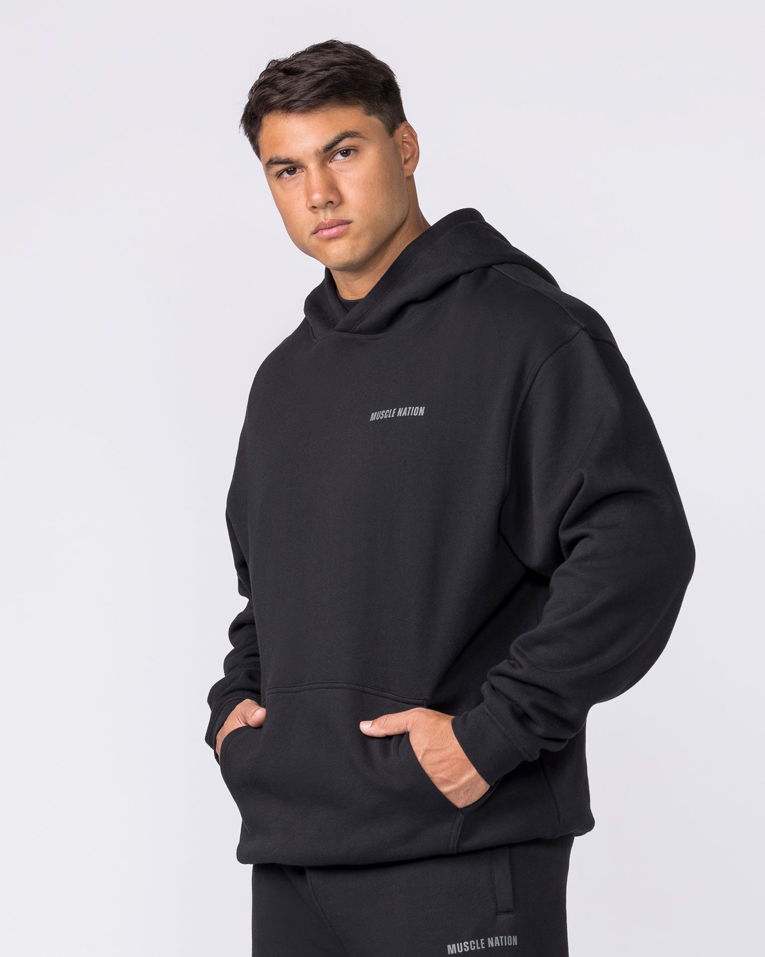 Essential Hoodie - Black-Jumpers & Hoodies-XS-042635BLK-XS-MNAPPRL50365-4-Muscle Nation