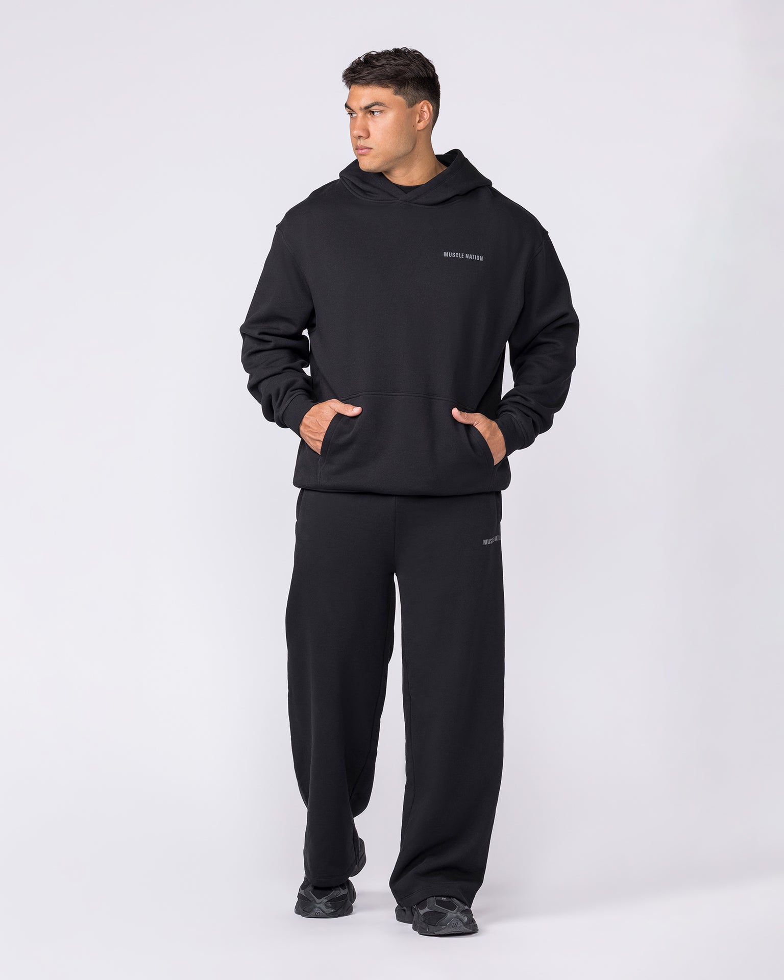 Essential Hoodie - Black-Jumpers & Hoodies-XS-042635BLK-XS-MNAPPRL50365-6-Muscle Nation