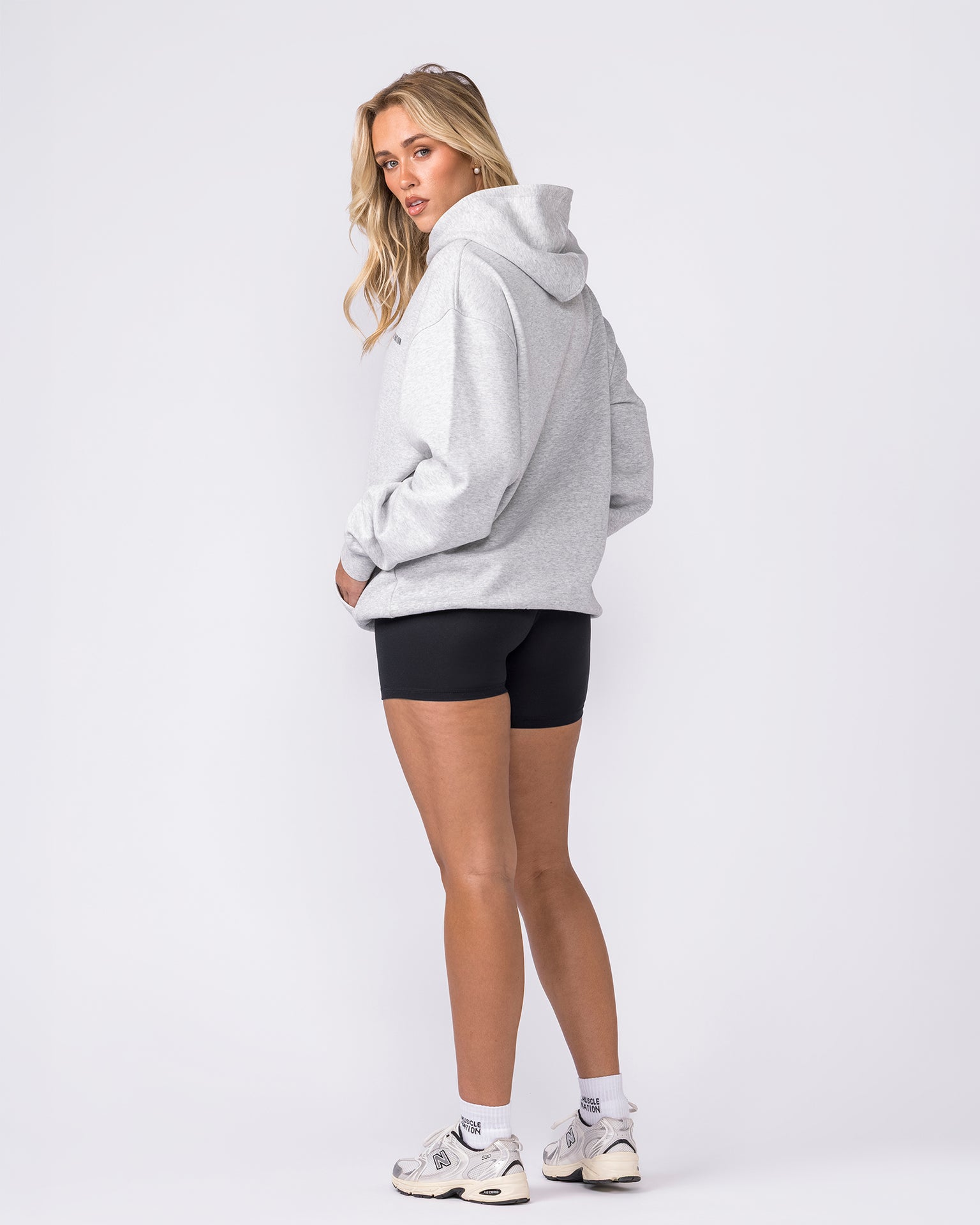 Essential Hoodie - Grey Marl-Jumpers & Hoodies-XS-042635GRYMRL-XS-MNAPPRL50389-8-Muscle Nation