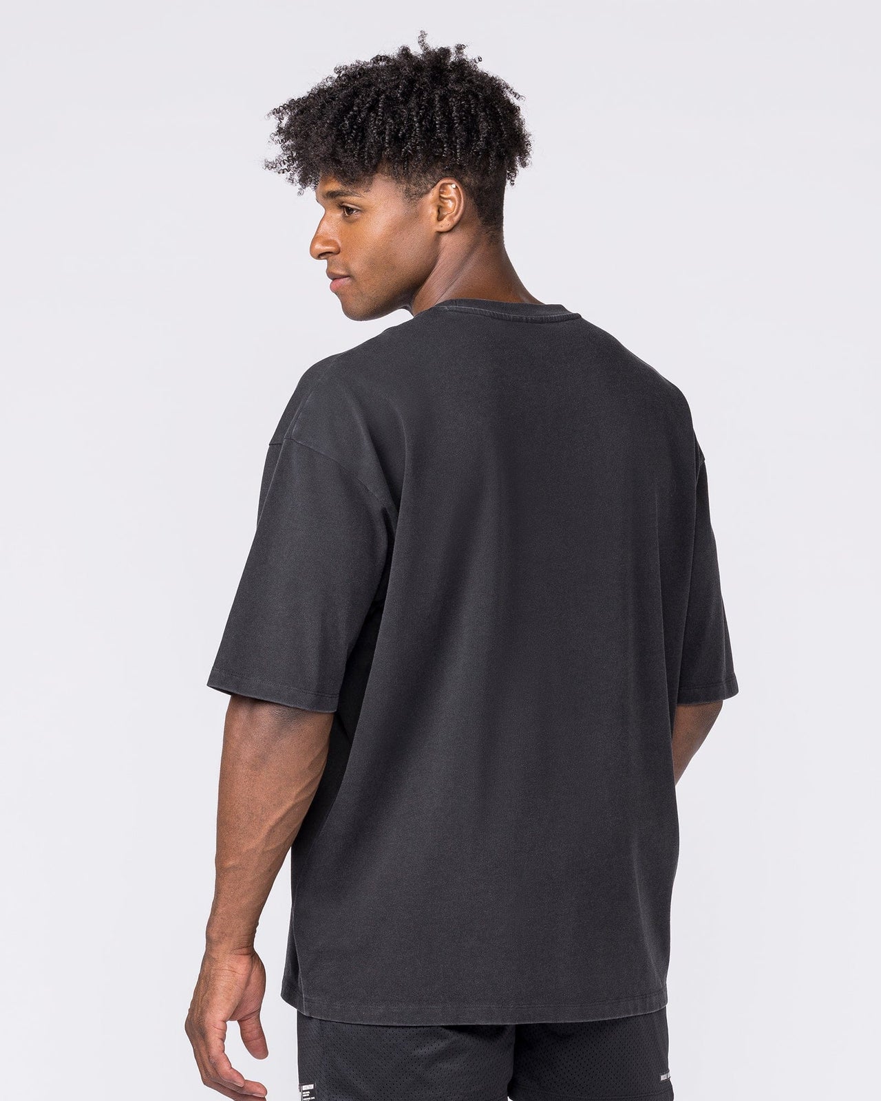 Essential Oversized Vintage Tee in Washed Black - Muscle Nation men's gym tee, view 2