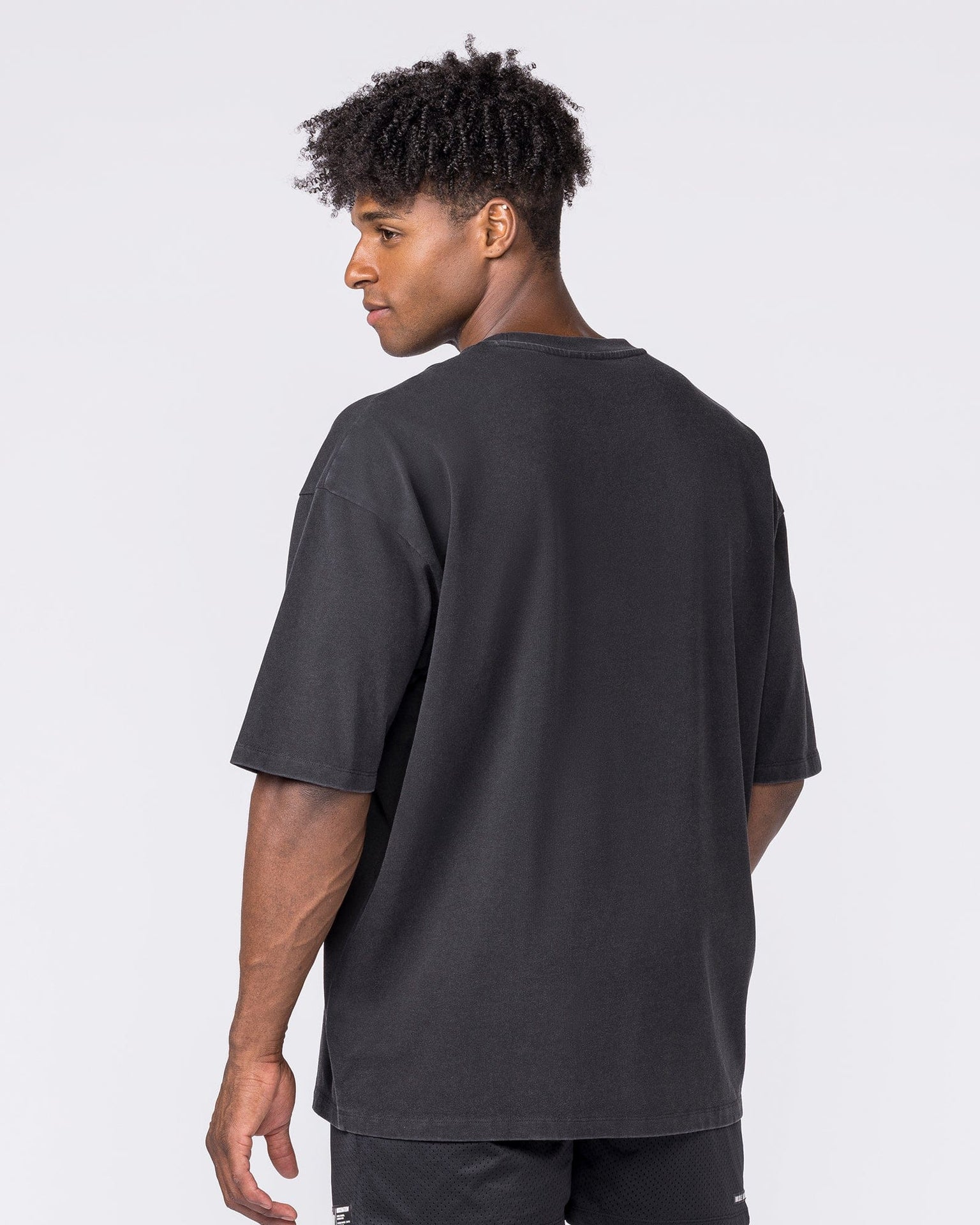 Essential Oversized Vintage Tee in Washed Black - Muscle Nation men's gym tee, view 2