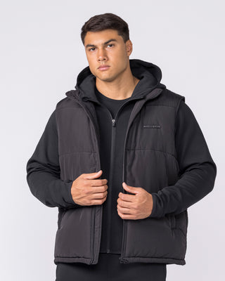 Essential Puffer Vest Black - Muscle Nation men's vest