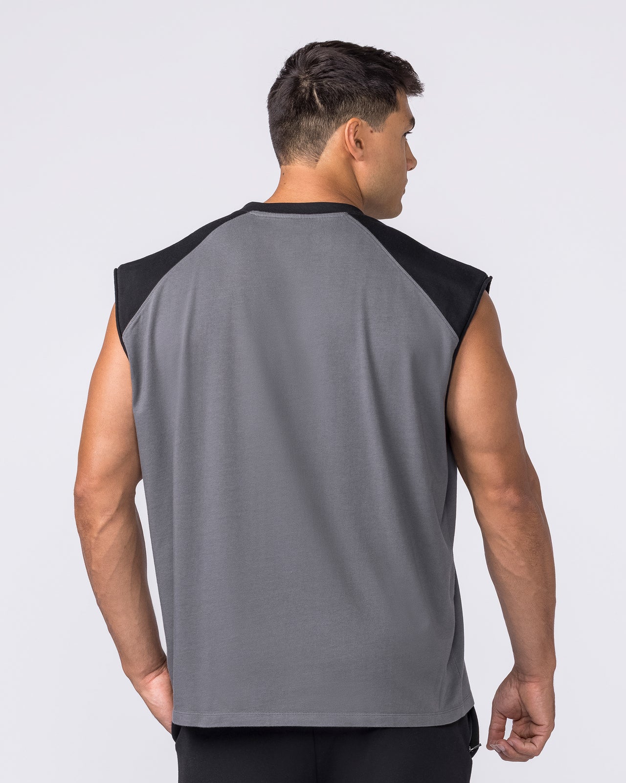 Essential Raglan Boxy Muscle Tank - Tornado / Black-Singlets & Tanks-S-042646TNDO/BLK-S-MNAPPRL50518-6-Muscle Nation