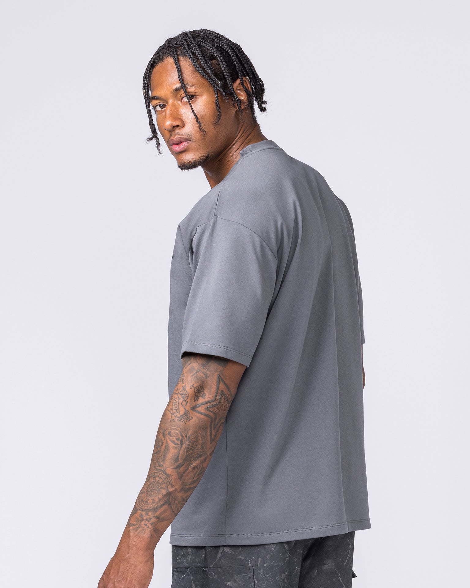 Essential Regular Fit Tee - Mid Grey-T-Shirts-S-122507MDGR-S-MNAPPRL48048-2-Muscle Nation