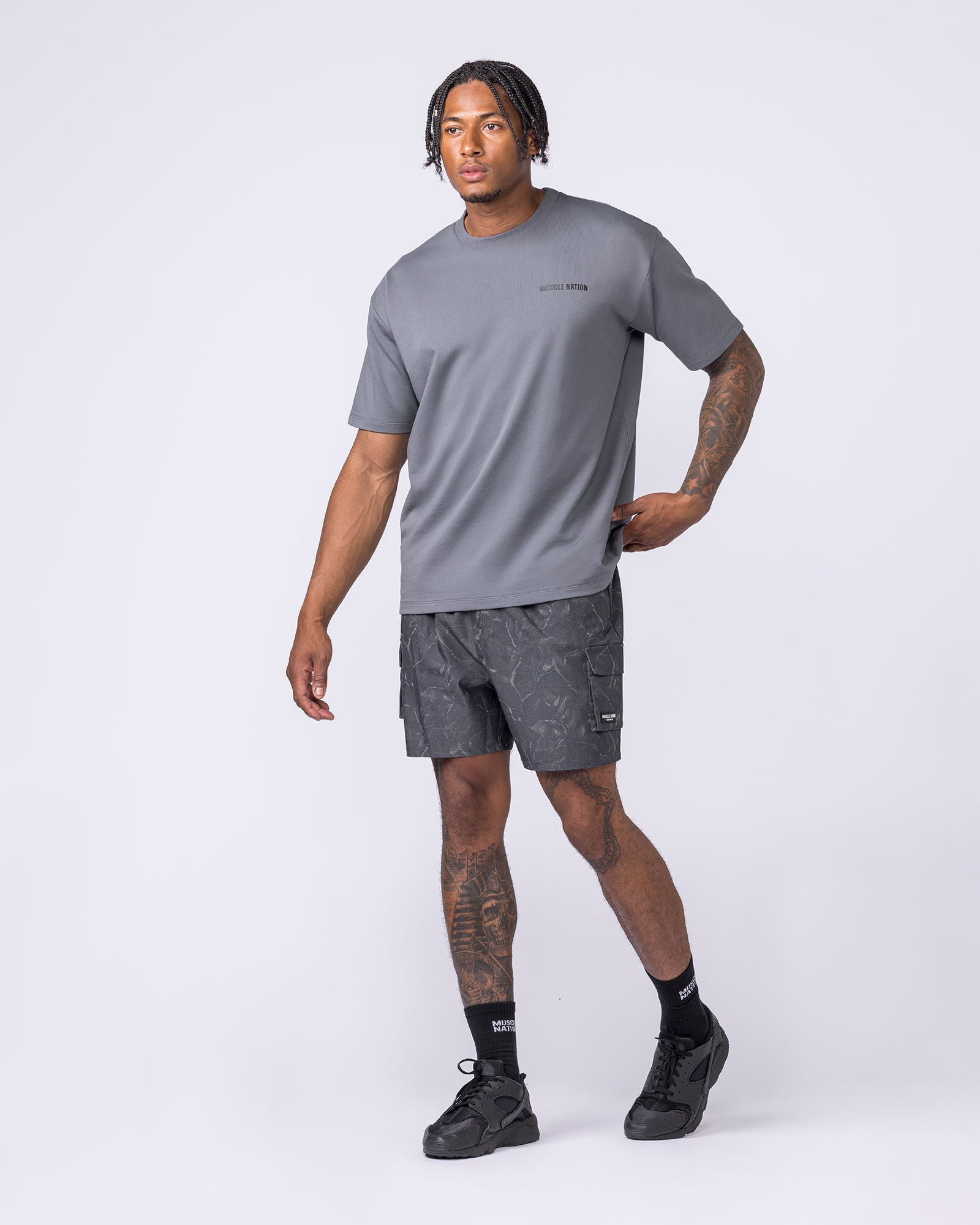 Essential Regular Fit Tee - Mid Grey-T-Shirts-S-122507MDGR-S-MNAPPRL48048-6-Muscle Nation