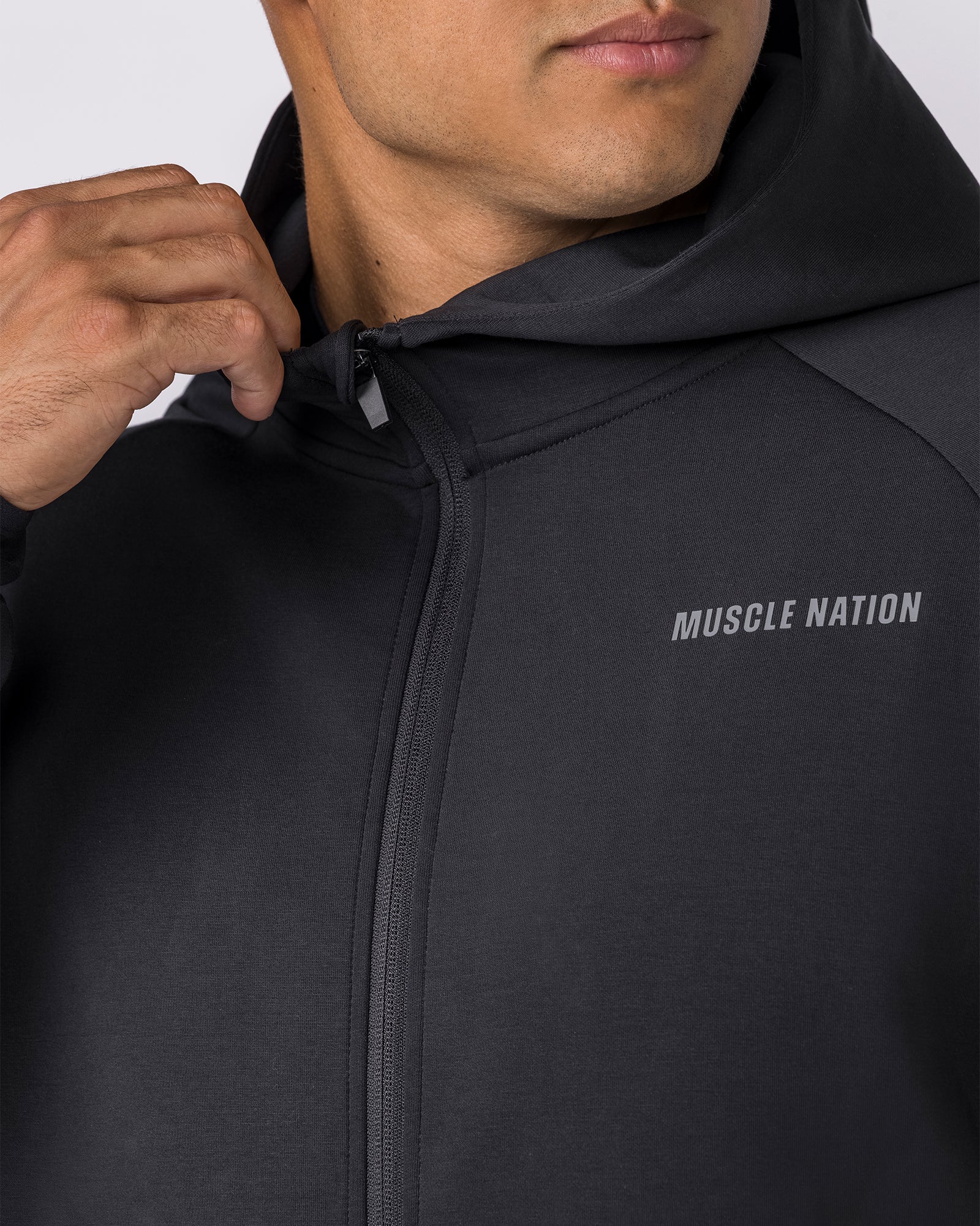 Essential Tech Zip Hoodie - Black-Jumpers & Hoodies-XS-042634BLK-XS-MNAPPRL50349-3-Muscle Nation