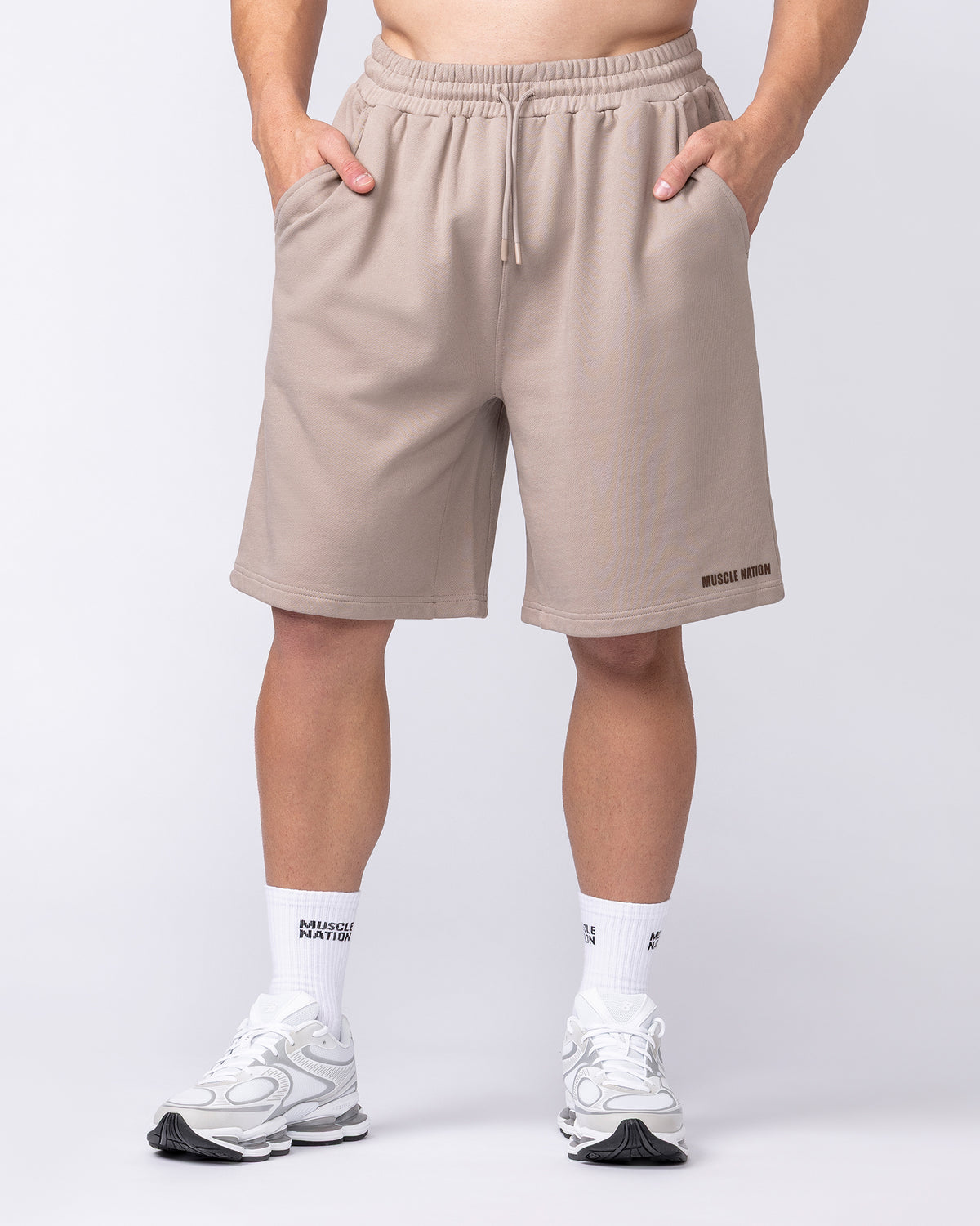 Essential Wide Sweat 9" Shorts - Sandstorm