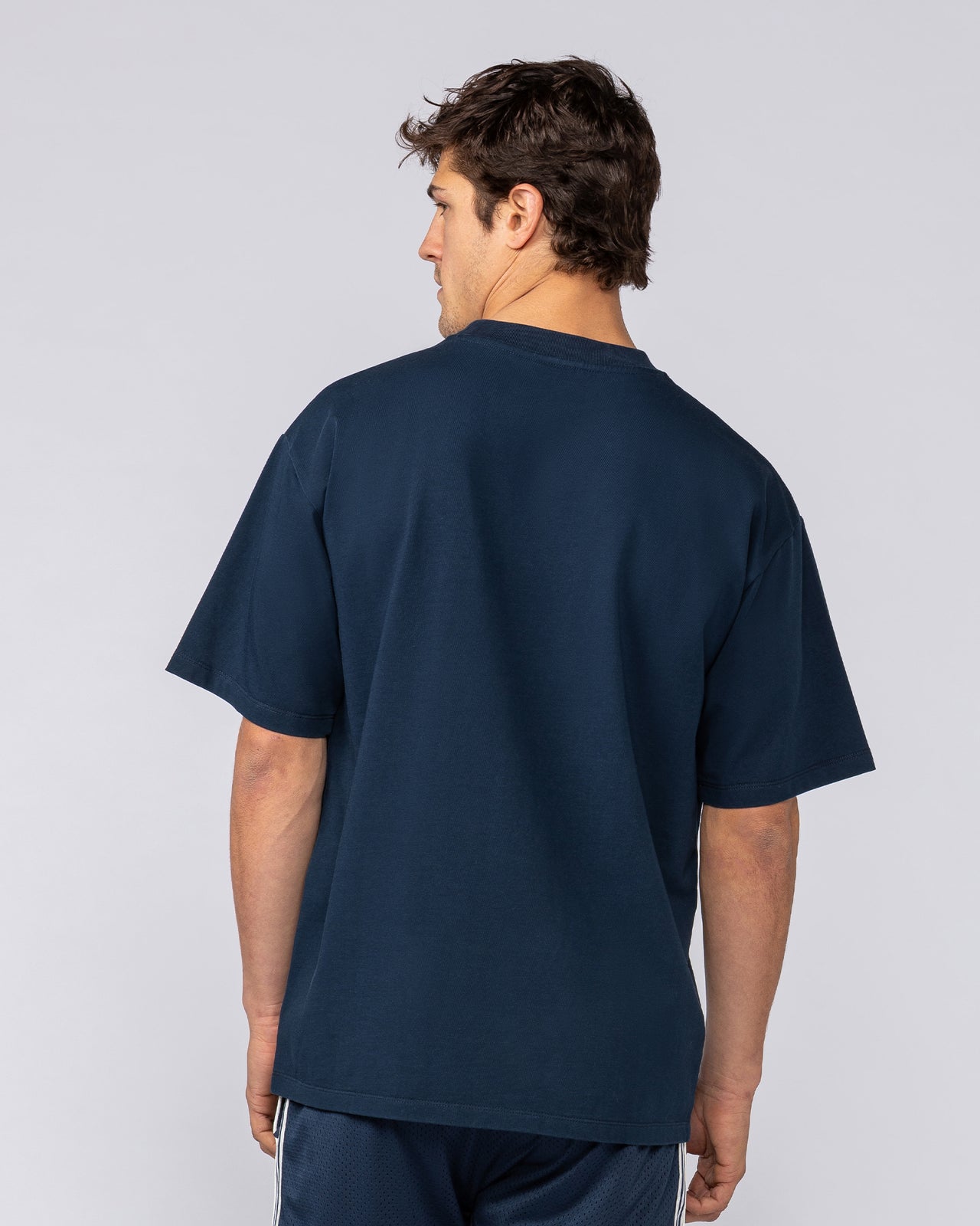 Falcon Regular Fit Tee Navy - Muscle Nation men's gym tee, view 4
