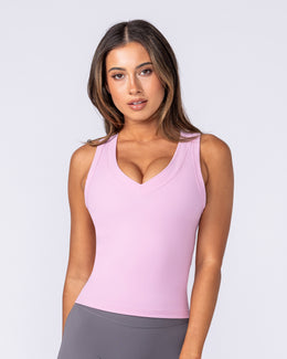 Form Deep V Tank Vintage Pink - Muscle Nation women's tank top