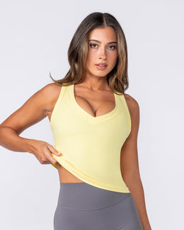 Form Deep V Tank Zesty Lemon - Muscle Nation women's tank top