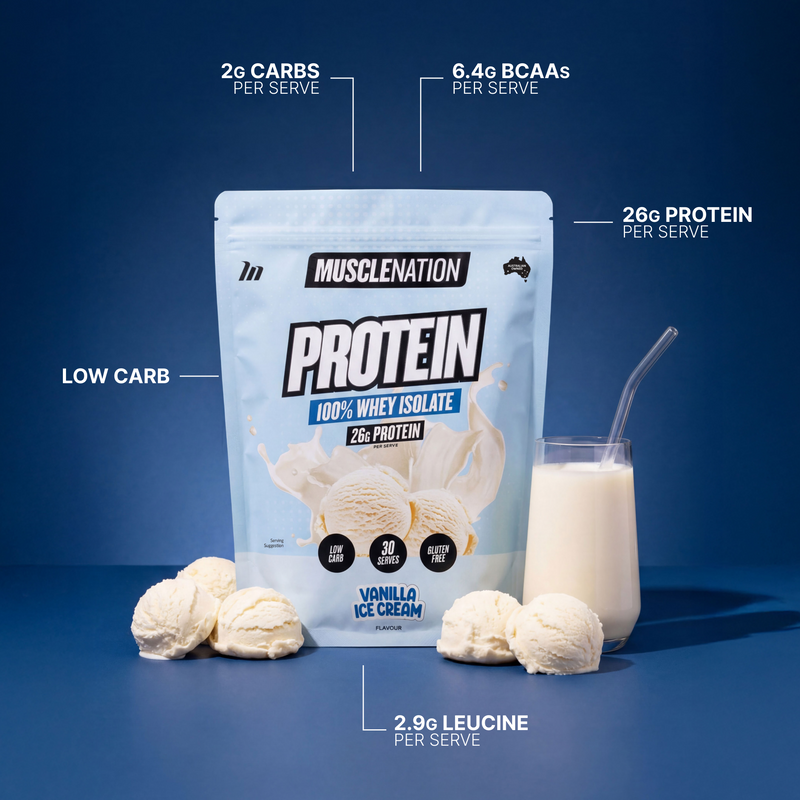 WHEY Protein Isolate - Vanilla Ice Cream - 30 serves-Whey Protein Powders-MNSUPPS0015-9359054001329-2-Muscle Nation