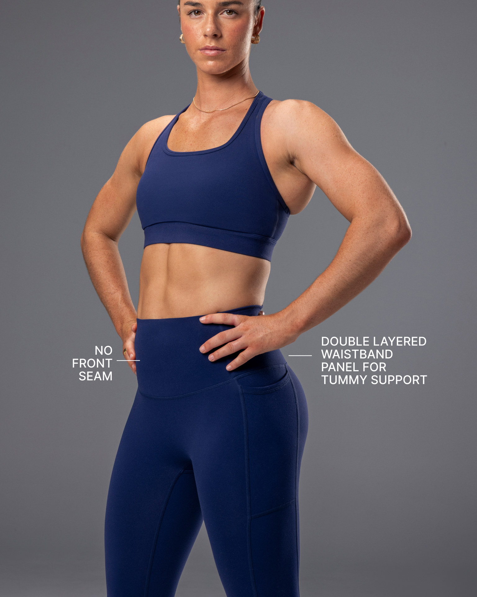 Unrivalled Everyday Pocket Ankle Leggings - Classic Navy-Leggings-XXS-022611CNAVY-XXS-MNAPPRL48515-3-Muscle Nation