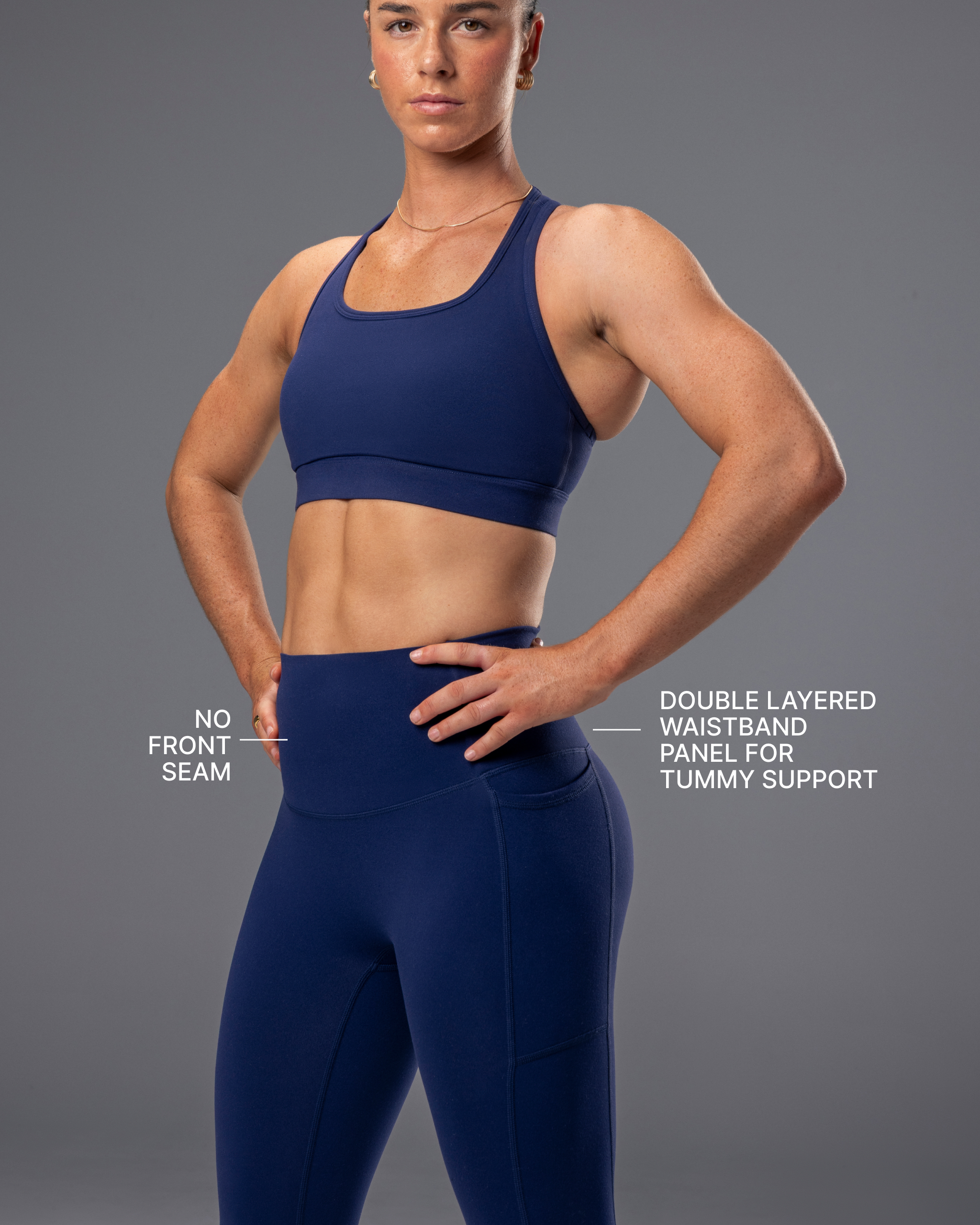 Unrivalled Everyday Pocket Ankle Leggings - Classic Navy-Leggings-XXS-022611CNAVY-XXS-MNAPPRL48515-3-Muscle Nation