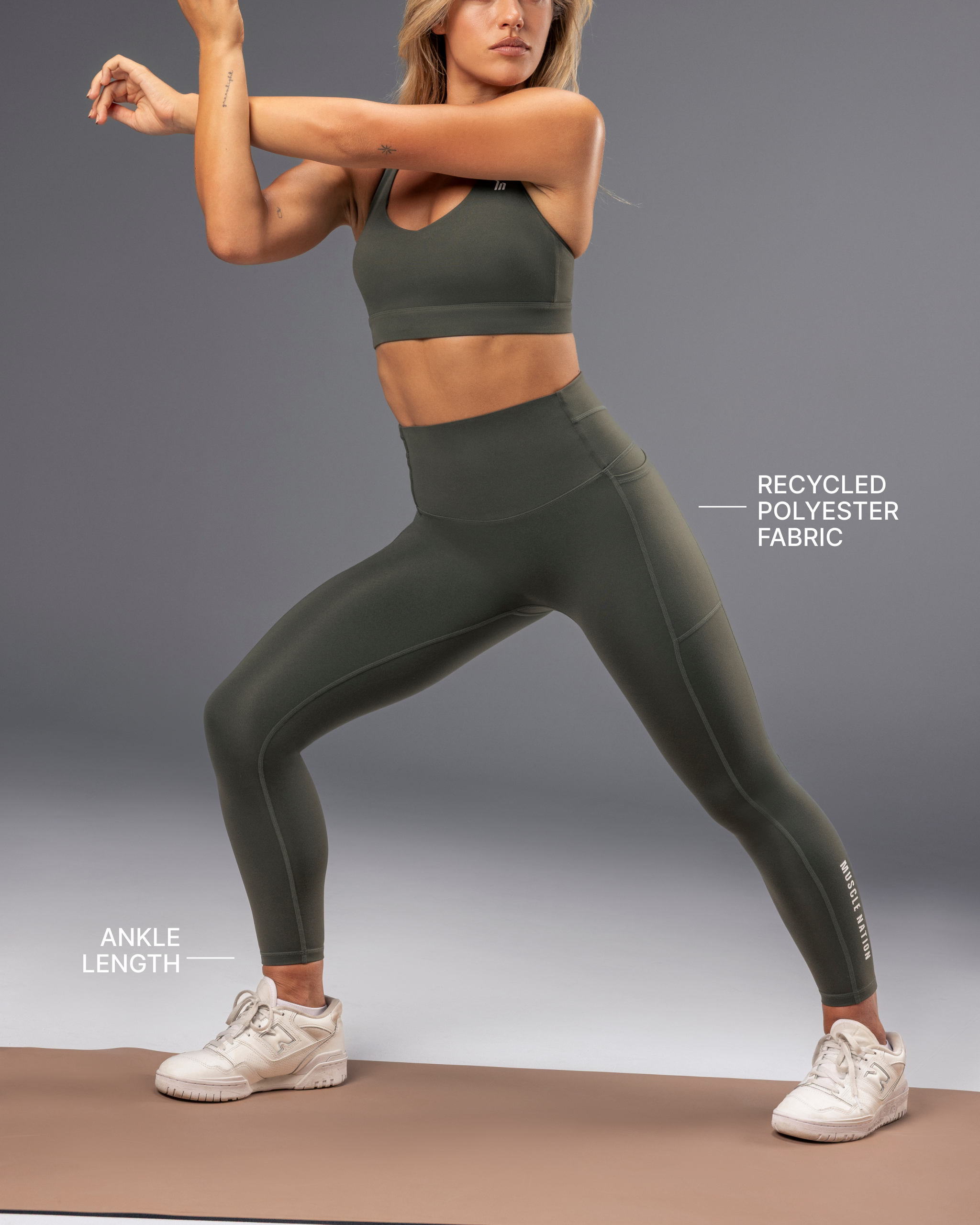 Unrivalled Everyday Pocket Ankle Leggings - Eucalyptus-Leggings-XXS-022611EUYPTS-XXS-MNAPPRL48497-4-Muscle Nation
