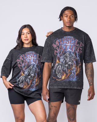 Full Throttle Oversized Vintage Tee - Washed Black-T-Shirts-XS-122504WSHBLK-XS-MNAPPRL48070-6-Muscle Nation