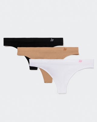 Seamless G String - 3 Pack (Black, White, Sand)-Socks & Underwear-XS-MNAPPRL8767-MNAPPRL8767-1-Muscle Nation