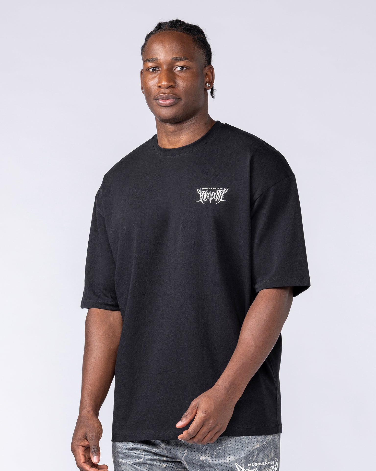 Gothic Oversized Tee - Black