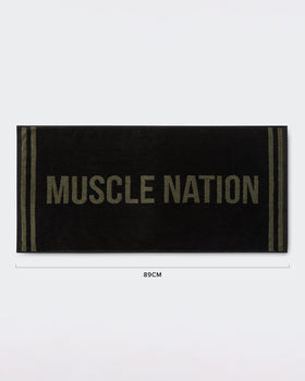 Sweat Towel - Black/Dark Khaki-Accessories-Black / Dark Khaki-ACC022564BLKDKHAK-ONE-MNAPPRL42430-1-Muscle Nation