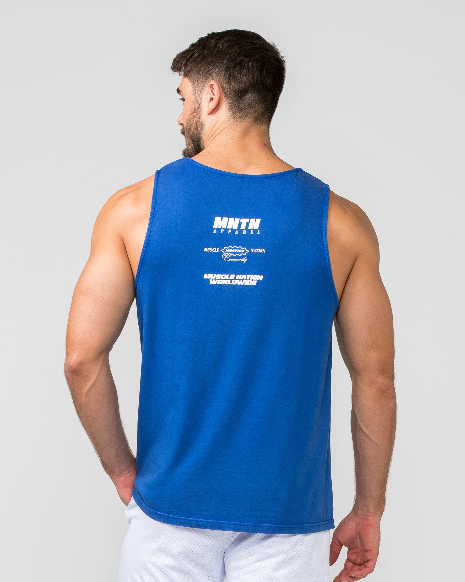 H-Back Represent Tank - Washed Bondi Blue-Singlets & Tanks-S-012408WSHBNBL-S-MNAPPRL29294-6-Muscle Nation