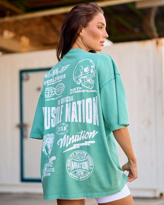 Archives Oversized Vintage Tee - Washed Alpine-T-Shirts-XXS-112572WAPN-XXS-MNAPPRL47242-6-Muscle Nation