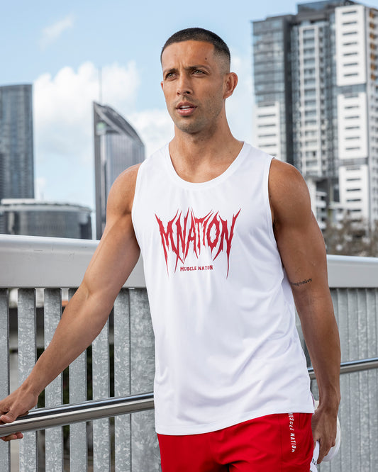 Division Aero Active Tank - White - Muscle Nation Tank Tops