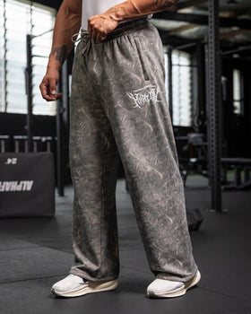 Gothic Wide Leg Trackies Washed Tree Camo - Muscle Nation men's trackpants