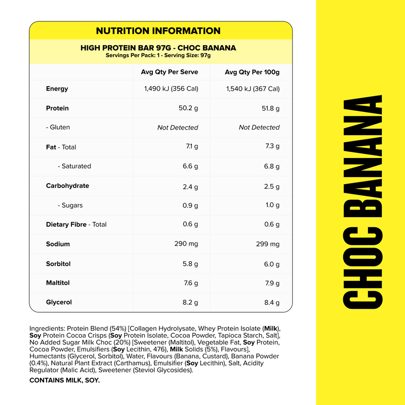 HIGH 50g PROTEIN BAR – Choc Banana – Box of 12 – image 2
