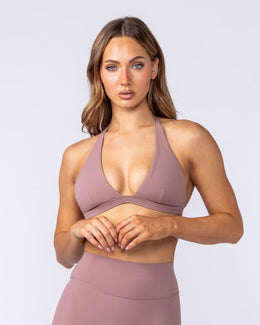 Halter Bralette Mocha Berry - Muscle Nation women's bralette