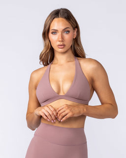 Halter Bralette Mocha Berry - Muscle Nation women's bralette