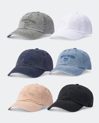 Distressed Dad Cap-Headwear-Washed Black-AC062254WSHBLK-ONE-MNAPPRL25351-1-Muscle Nation