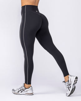 Haze High Rise Ankle Length Leggings - Black