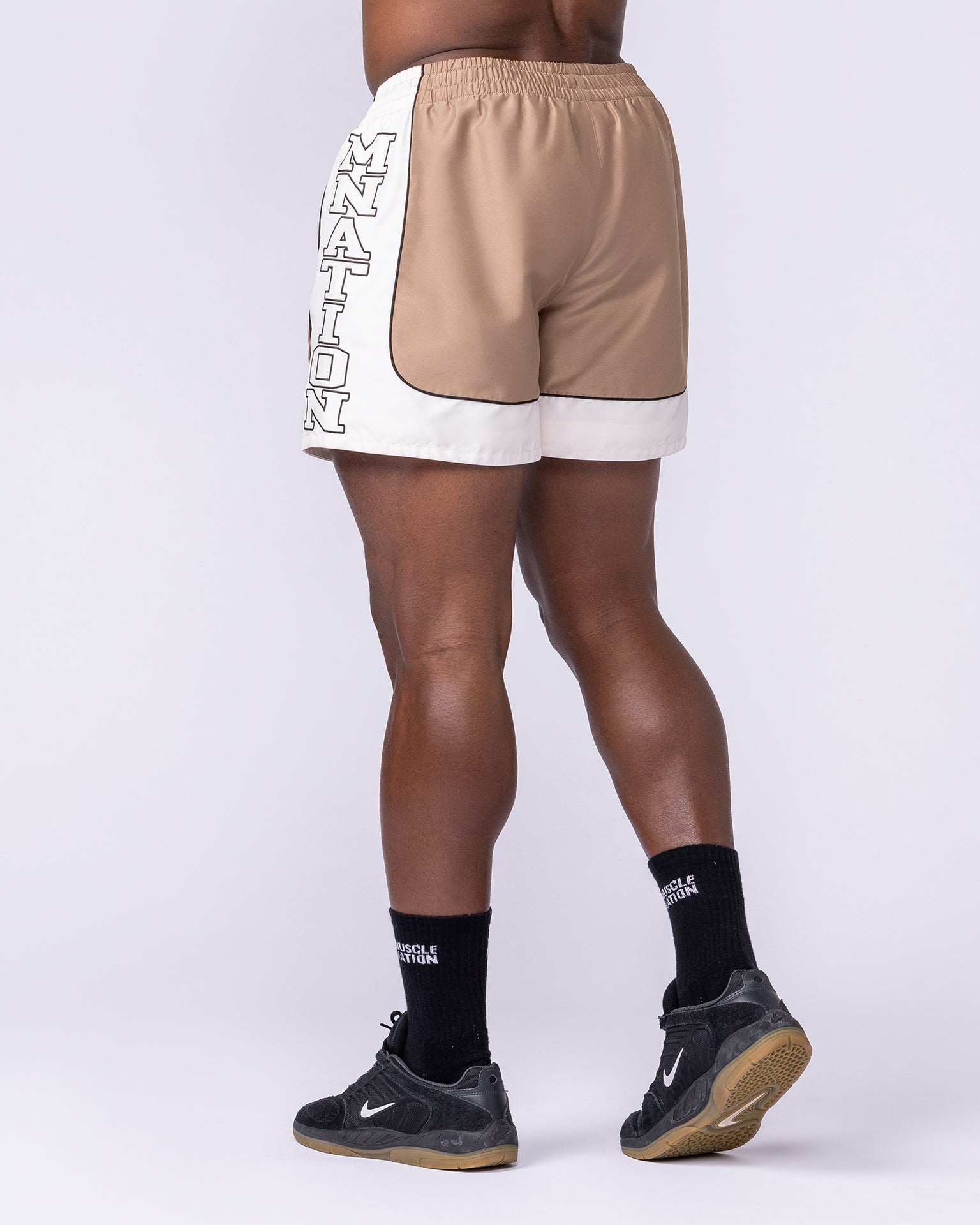Headliner 5" Shorts - Tan-Shorts-S-112556TAN-S-MNAPPRL47418-3-Muscle Nation