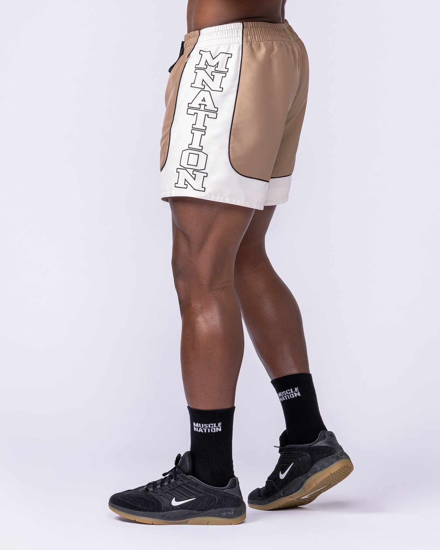 Headliner 5" Shorts - Tan-Shorts-S-112556TAN-S-MNAPPRL47418-5-Muscle Nation
