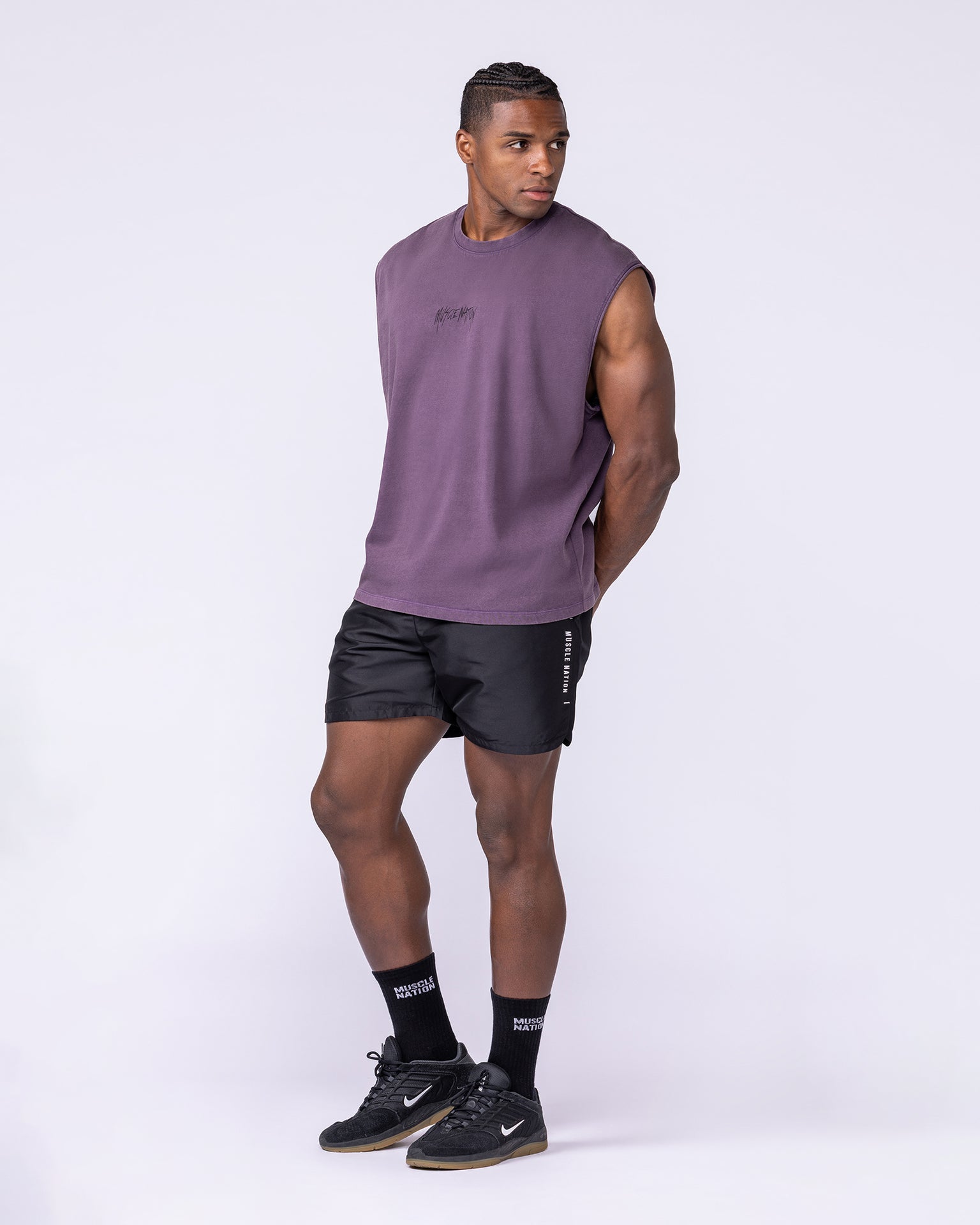Heartless Vintage Boxy Muscle Tank - Washed Dark Purple-Singlets & Tanks-S-1125142WDRKPUR-S-MNAPPRL47433-6-Muscle Nation