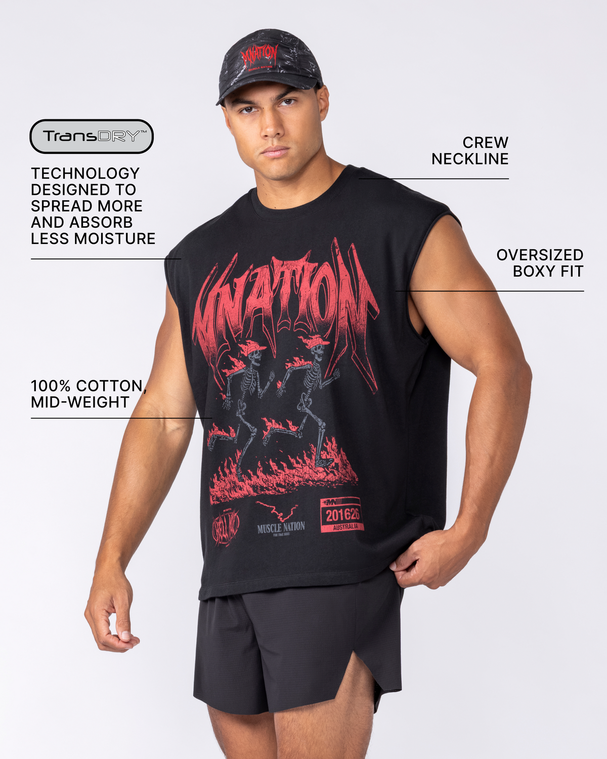 Hell Mile Boxy Running Tank - Black