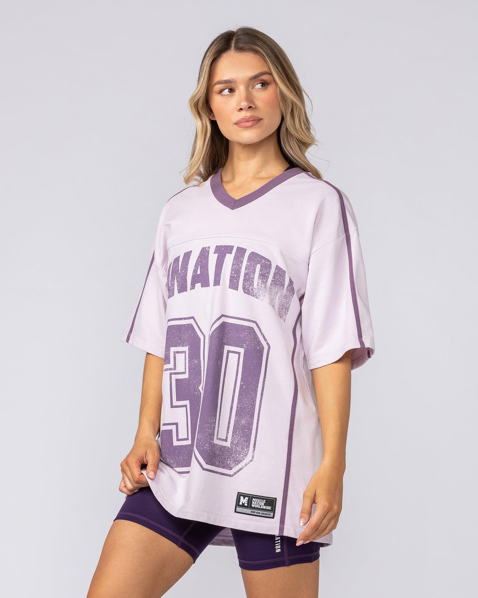 Homage Oversized Tee - Lilac Snow-T-Shirts-XXS-092509LLCSN-XXS-MNAPPRL44588-3-Muscle Nation