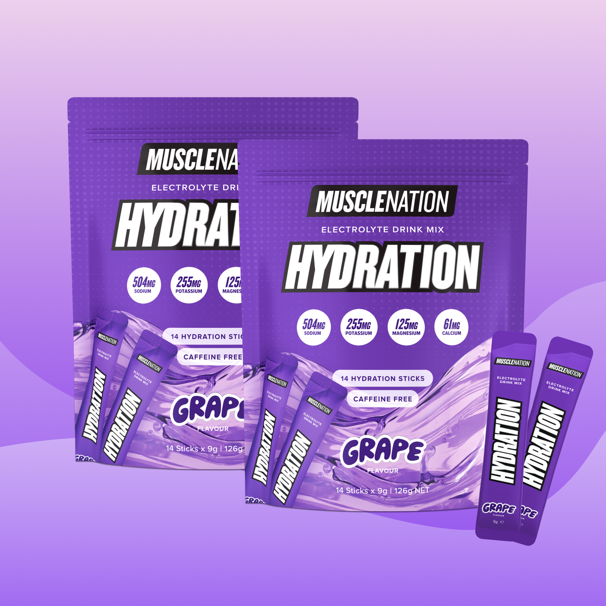 HYDRATION Sticks Grape, two pouches