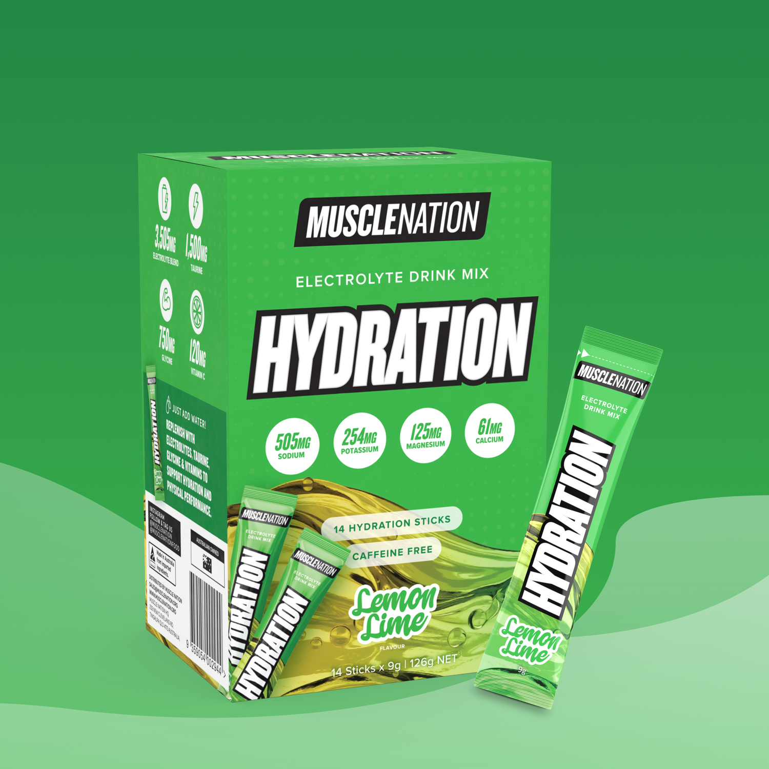HYDRATION Sticks - Lemon Lime - 14 Pack-Hydration-MNSUPPS0402-9359054002944-1-Muscle Nation