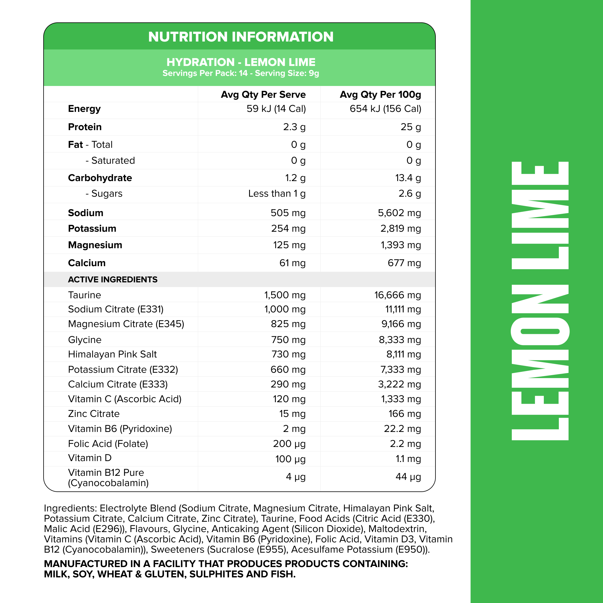 HYDRATION Sticks - Lemon Lime - 14 Pack-Hydration-MNSUPPS0402-9359054002944-3-Muscle Nation
