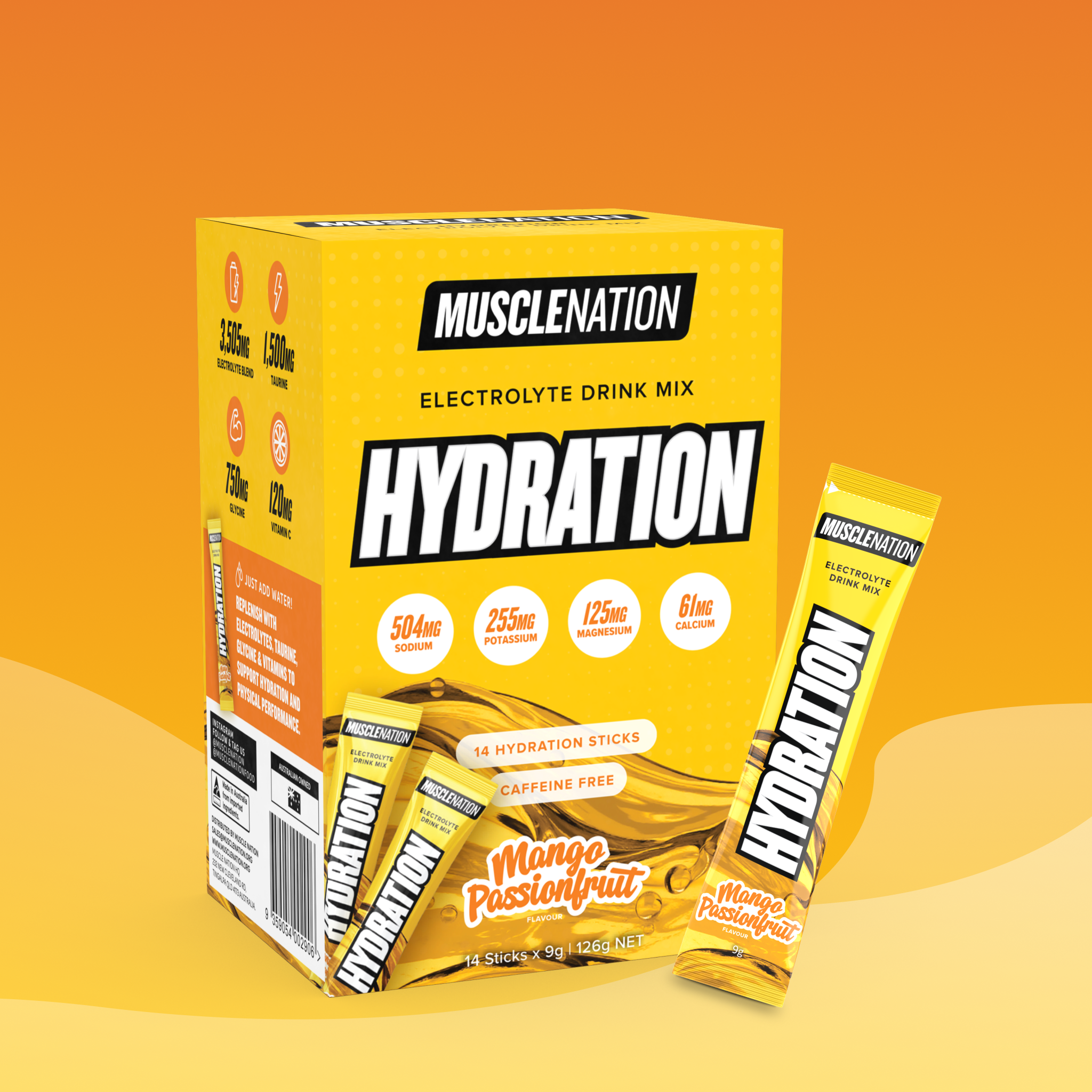 HYDRATION Sticks - Mango Passionfruit - 14 Pack-Hydration-MNSUPPS0401-9359054002906-1-Muscle Nation