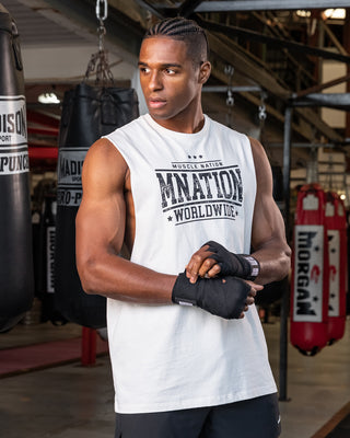 Undefeated Drop Arm Tank - Travertine-Singlets & Tanks-S-082411TRAV-S-MNAPPRL32530-1-Muscle Nation