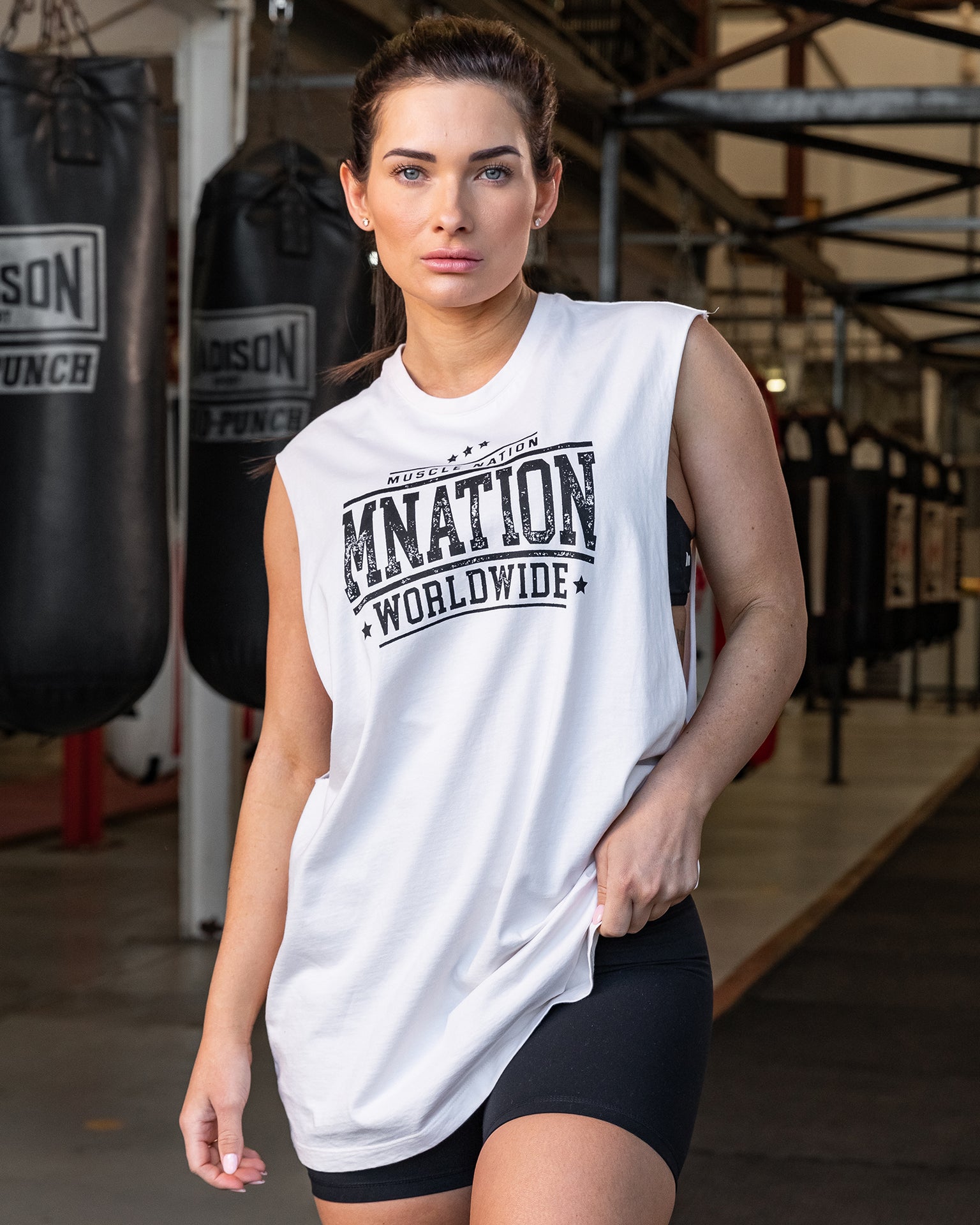 Undefeated Drop Arm Tank - Travertine-Singlets & Tanks-S-082411TRAV-S-MNAPPRL32530-7-Muscle Nation
