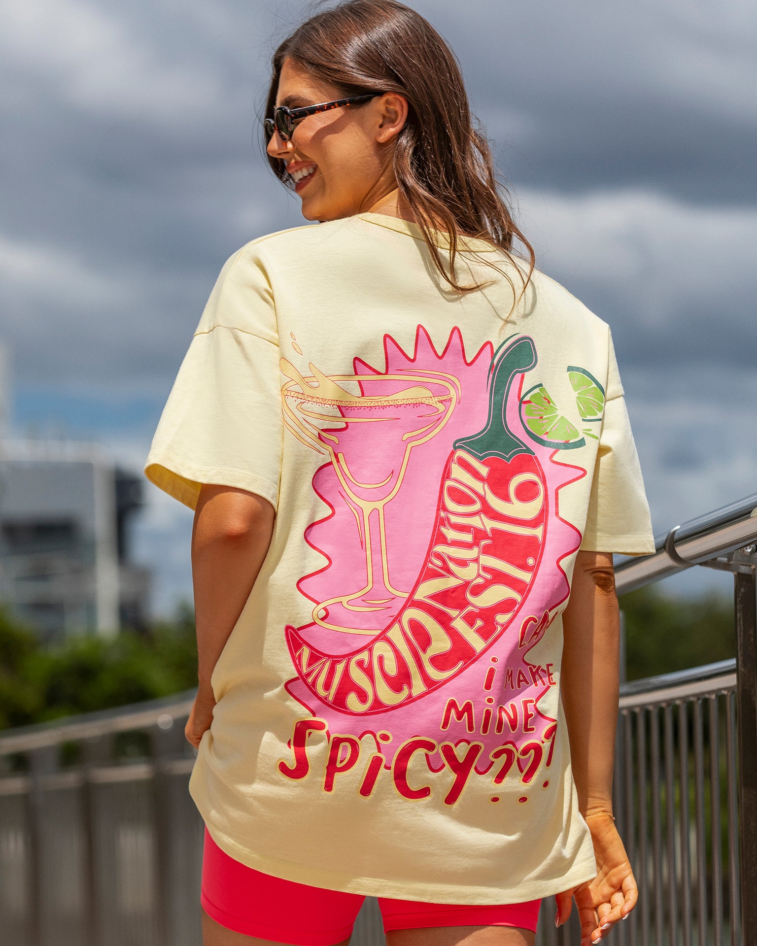 Spicy Oversized Tee - Panna Cotta-T-Shirts-XXS-1124204PANCOT-XXS-MNAPPRL34838-1-Muscle Nation