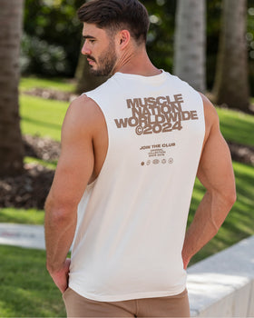 Global Training Tank - Travertine-Singlets & Tanks-S-112432TRAV-S-MNAPPRL34905-1-Muscle Nation