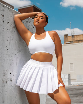 Essential Skort - White-Skort-XXS-112317WHT-XXS-MNAPPRL26836-1-Muscle Nation
